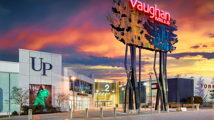 Vaughan Mills shopping mall at sunset – same-day weed delivery Vaughan by GreenHouseGTA