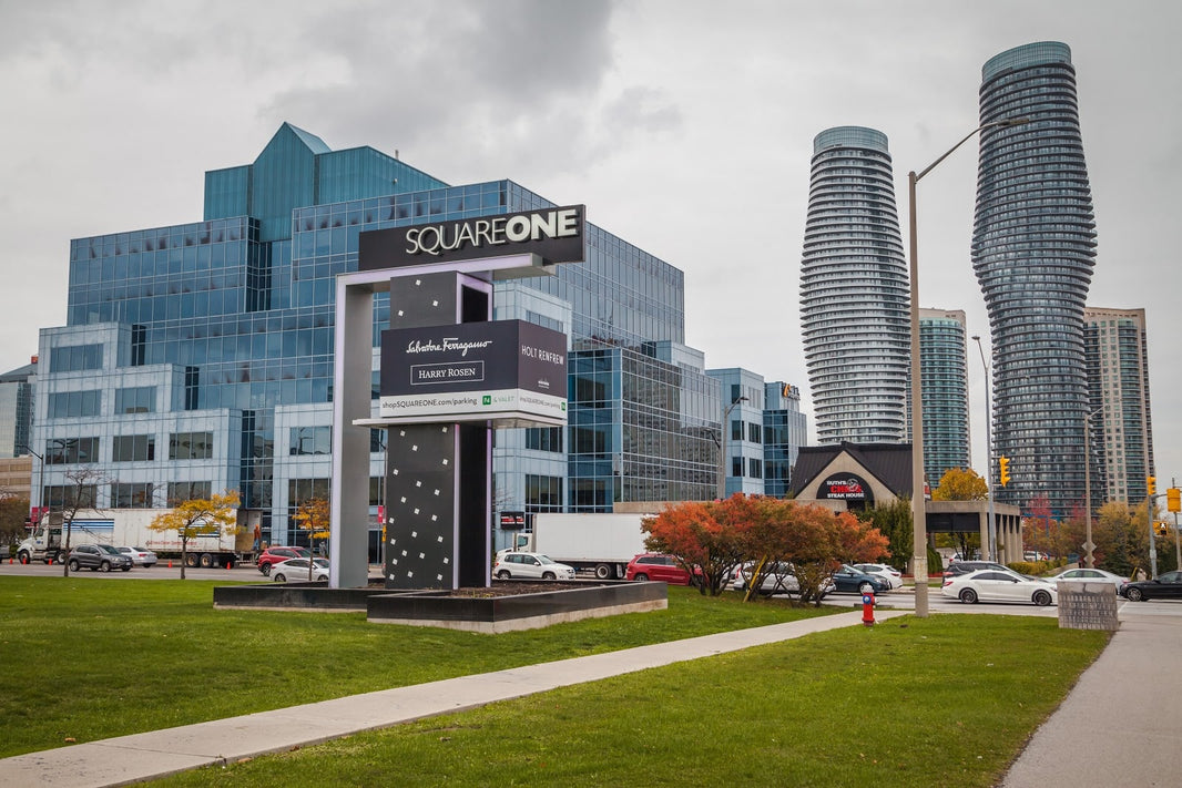 Square One Mississauga city view – same-day weed delivery by GreenHouseGTA