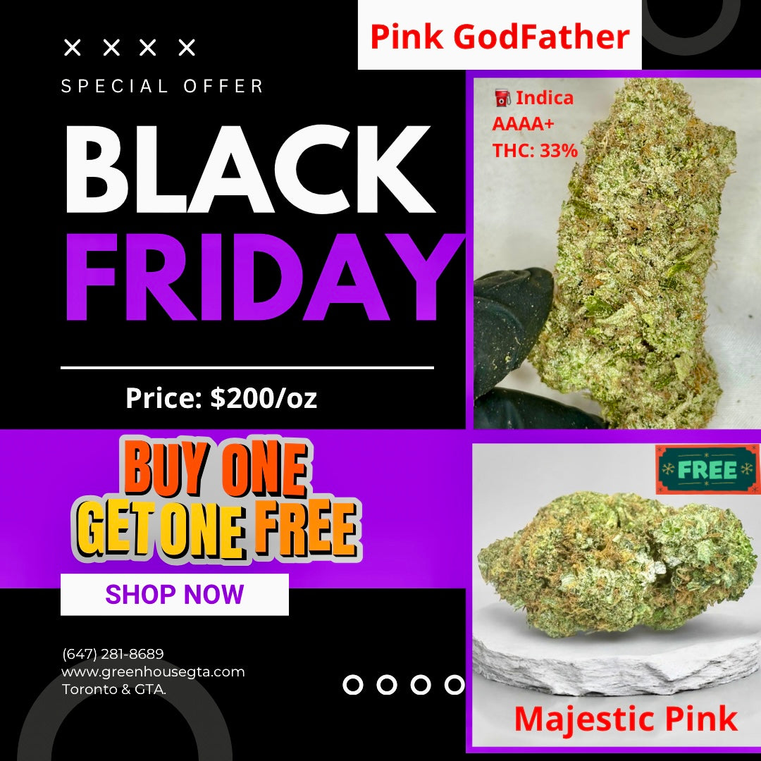 Black Friday weed deal Toronto — Buy 1oz Pink Godfather get 1oz Majestic Pink free — GreenHouseGTA