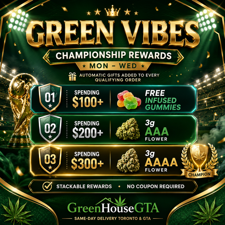 Green Vibes Stackable Deal ALL PRODUCTS Deals FLOWERS HYBRID INDICA SATIVA