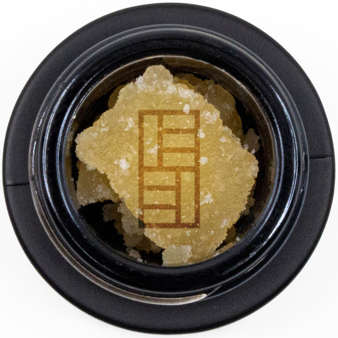 Close-up Euphoria Extractions Live Resin Concentrate – Full-Spectrum Golden Crystals – Toronto Cannabis Delivery