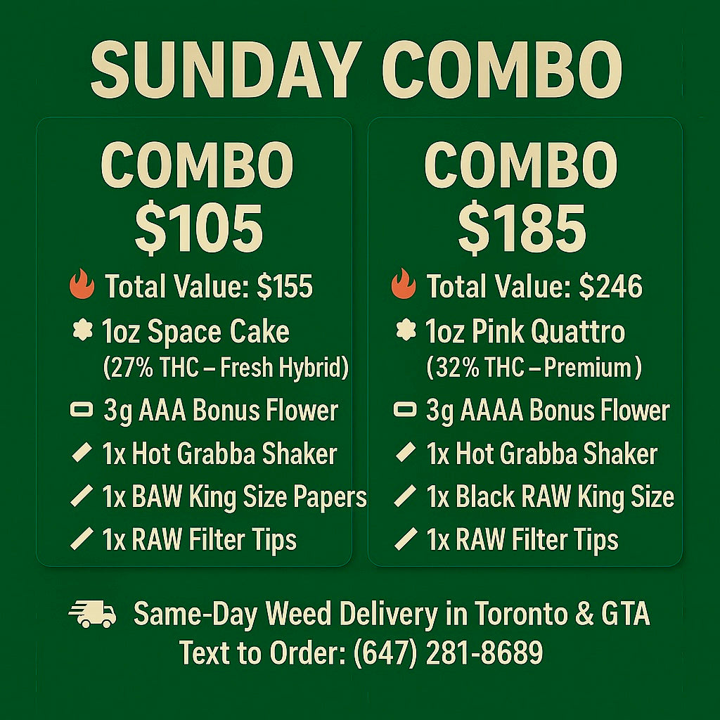 Sunday Combo weed deal Toronto – 1oz best-seller flower plus 4 free gifts worth $61