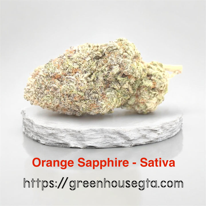 Orange Sapphire AAAA Sativa flower 32% THC – same-day weed delivery Toronto