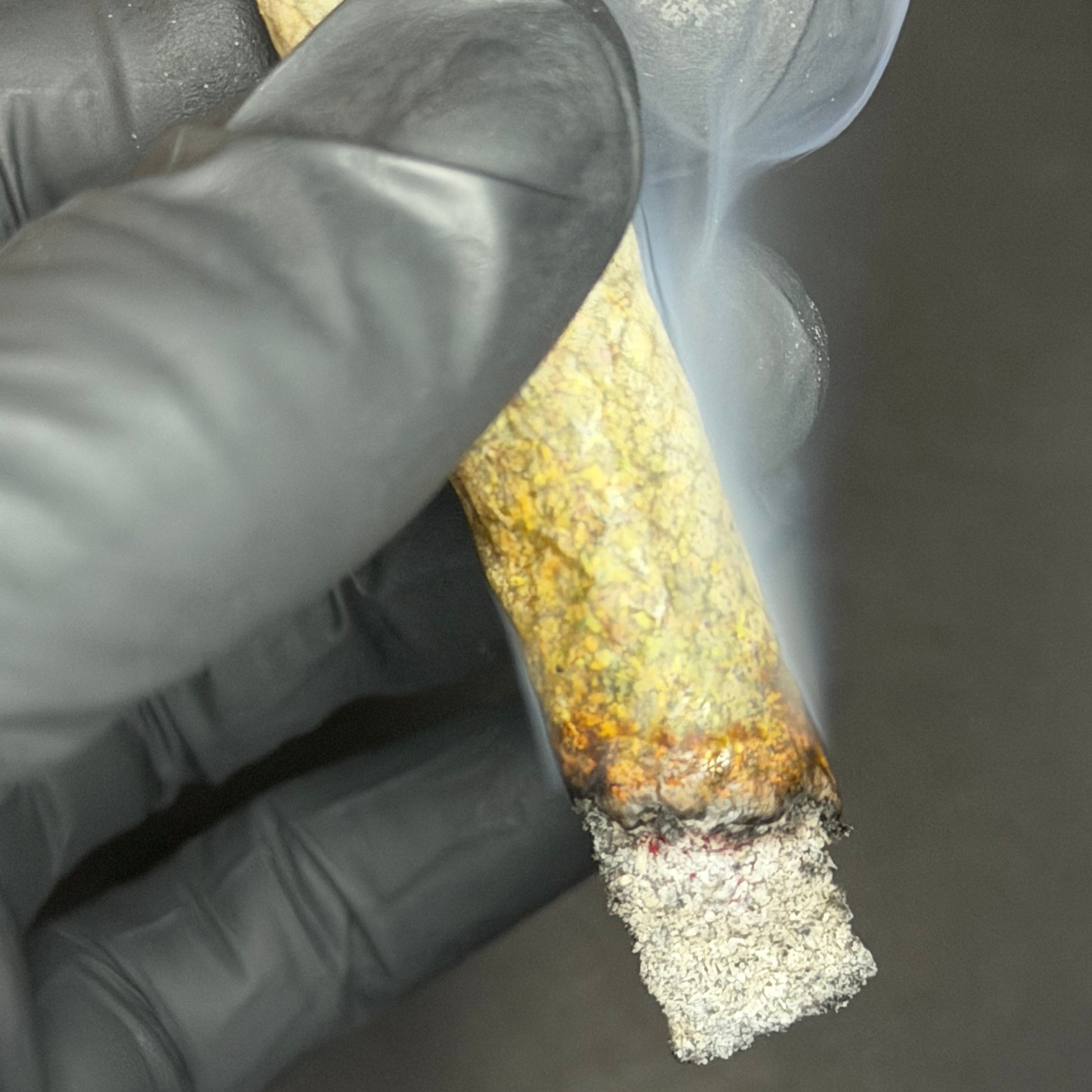 Pink Hennessy AAAAA indica joint burn test – clean white ash, smooth luxury smoke, Toronto weed delivery