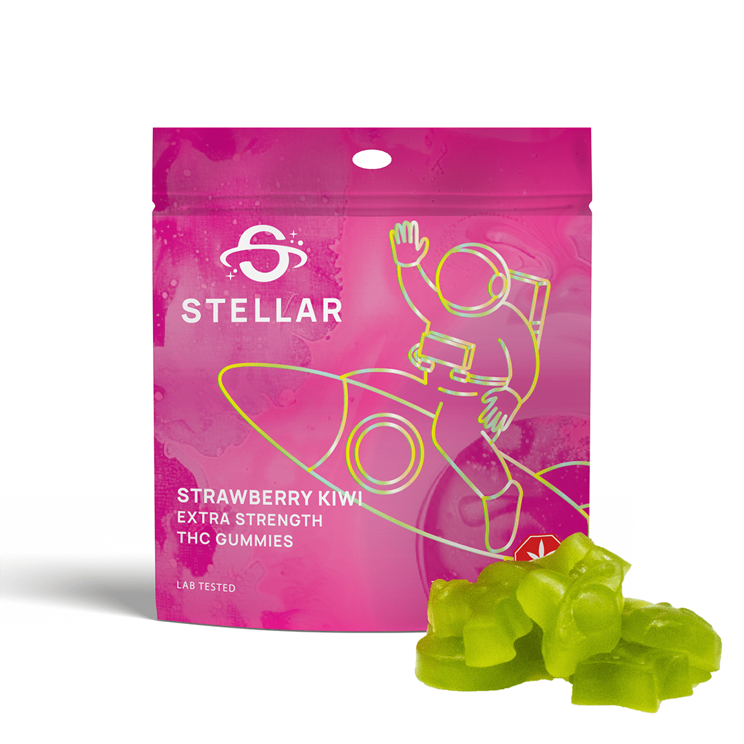 STELLAR 500MG THC GUMMIES STRAWBERRY KIWI