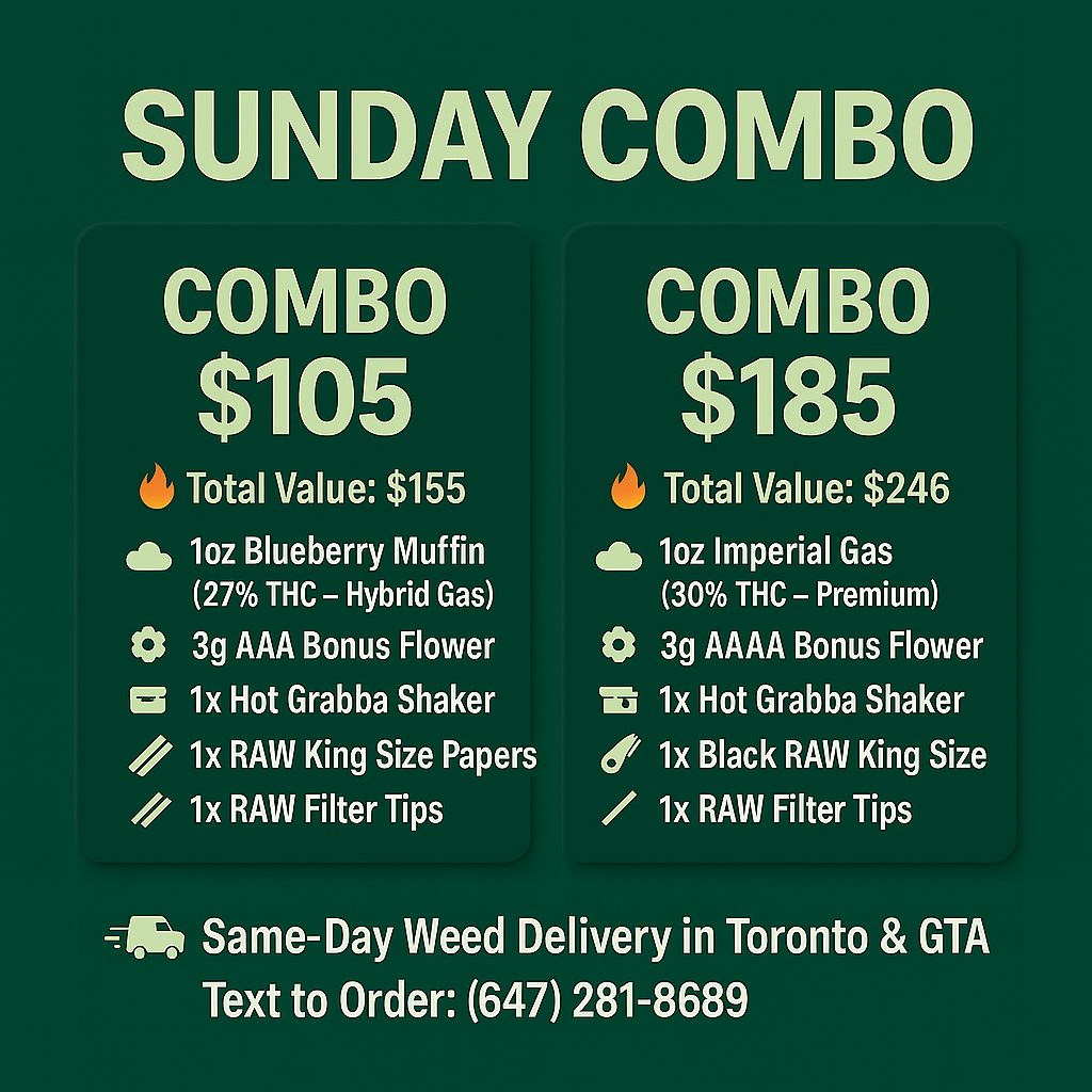 Sunday Combo weed deal Toronto – 1oz best-seller flower plus 4 free gifts worth $60