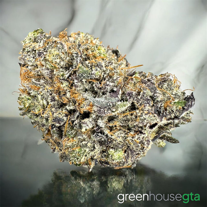 Waygu StarPink Blaster AAAA+ purple indica bud close-up strong gas strain Toronto cannabis delivery