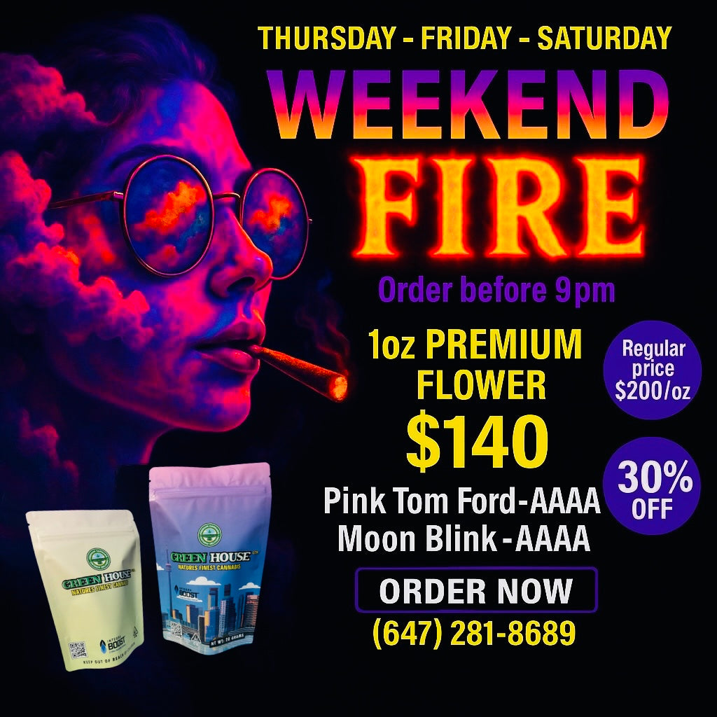 Weekend Fire Deal – Pink Tom Ford & Moon Blink AAAA Weed $140/oz – Same-Day Delivery Toronto - GreenHoseGTA