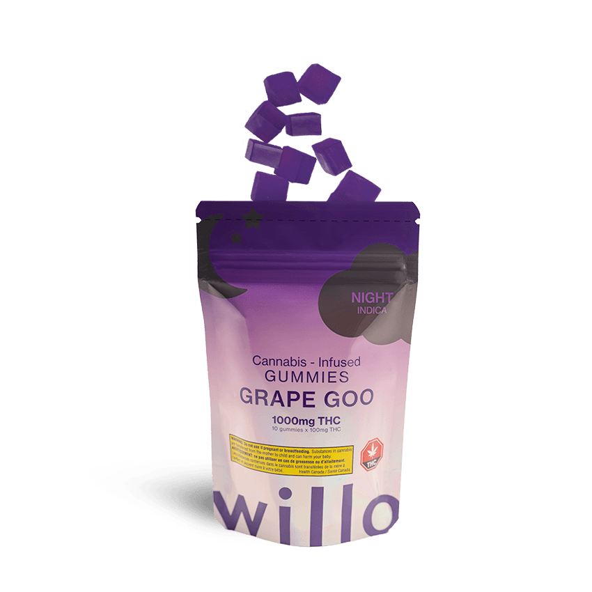 Willo 1000MG THC Gummies Grape Goo – cannabis edibles delivery Mississauga – GreenHouseGTA