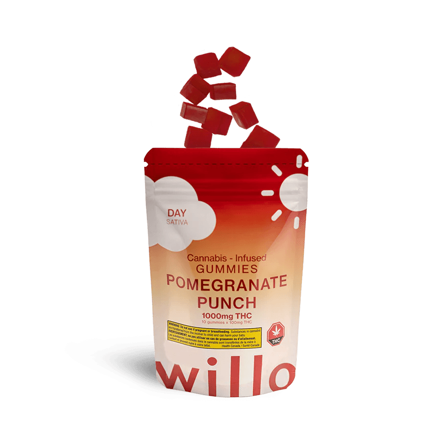 Willo 1000MG THC Gummies Pomegranate Punch – buy edibles online North York – GreenHouseGTA